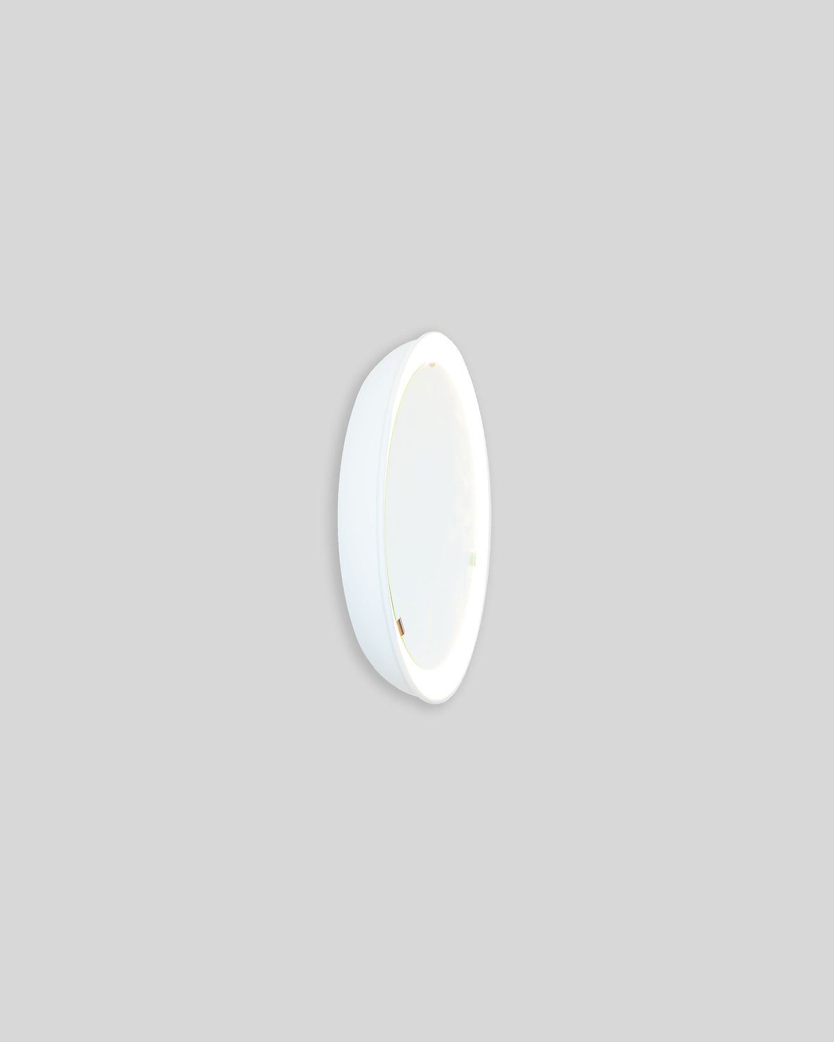 PH Mirror by Poul Henningsen, Danish design classic (1939) mirror with light and PH signature in white painted