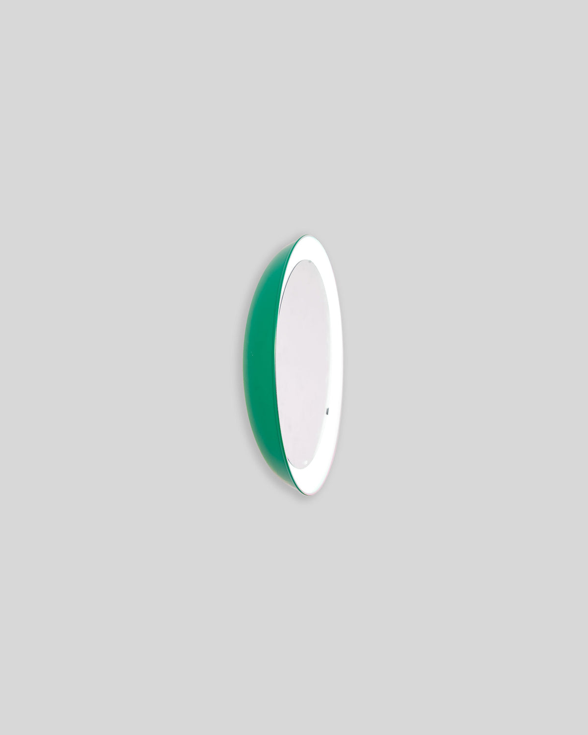 PH Mirror by Poul Henningsen, Danish design classic (1939) mirror with light and PH signature in green painted