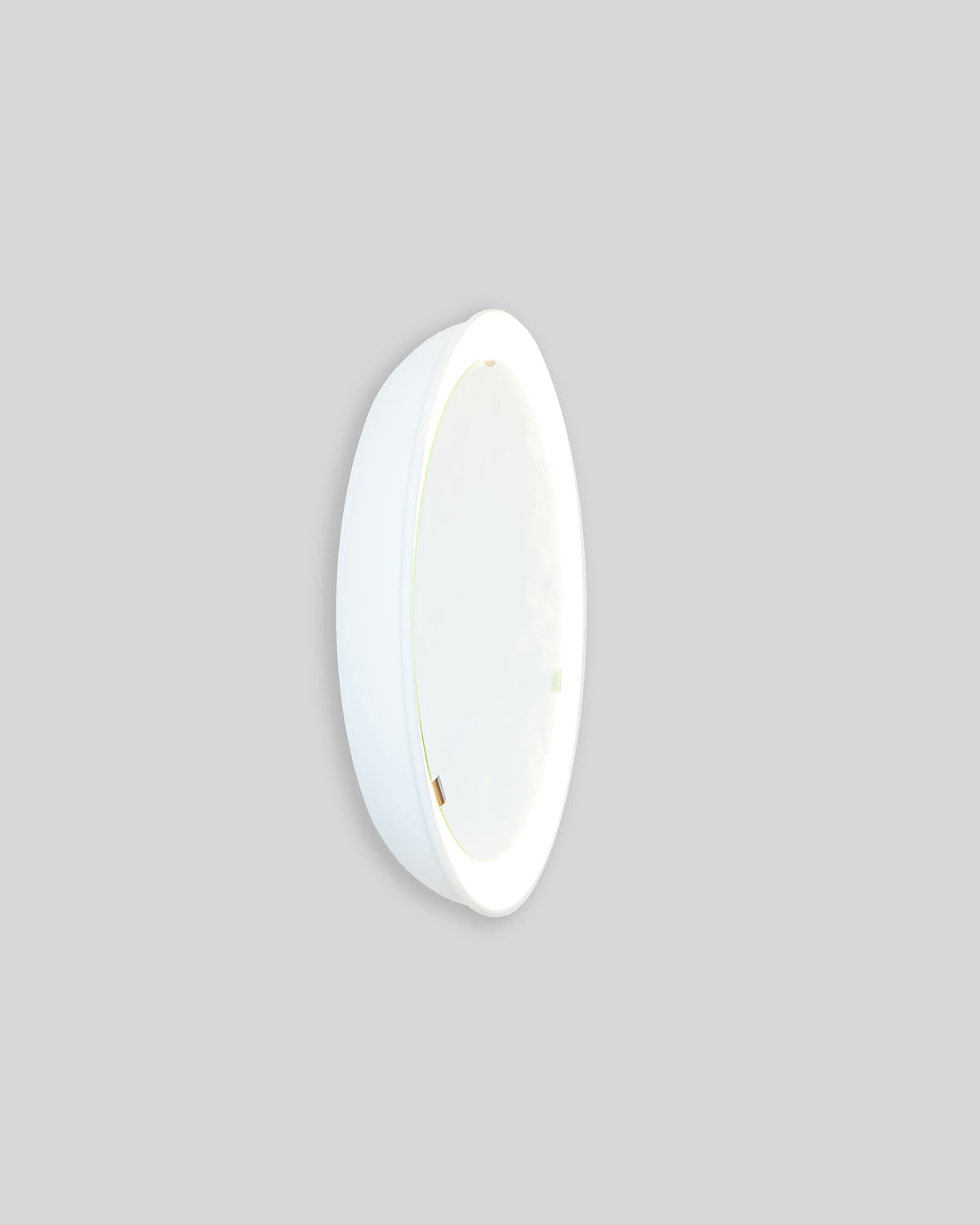 PH Mirror by Poul Henningsen, Danish design classic (1939) mirror with light and PH signature in white painted